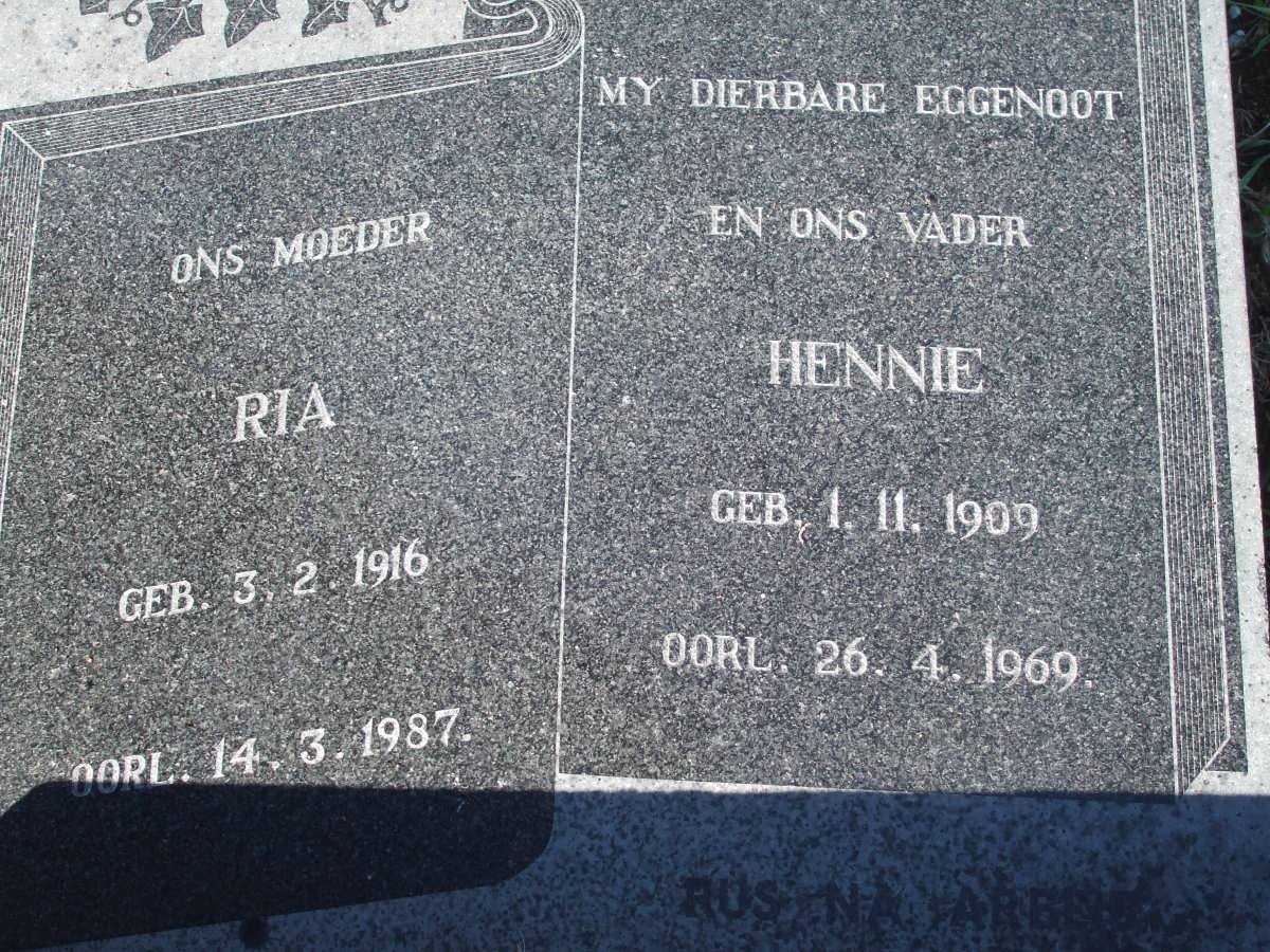 ROOS Hennie 1909-1969 &amp; Ria 1916-1987
