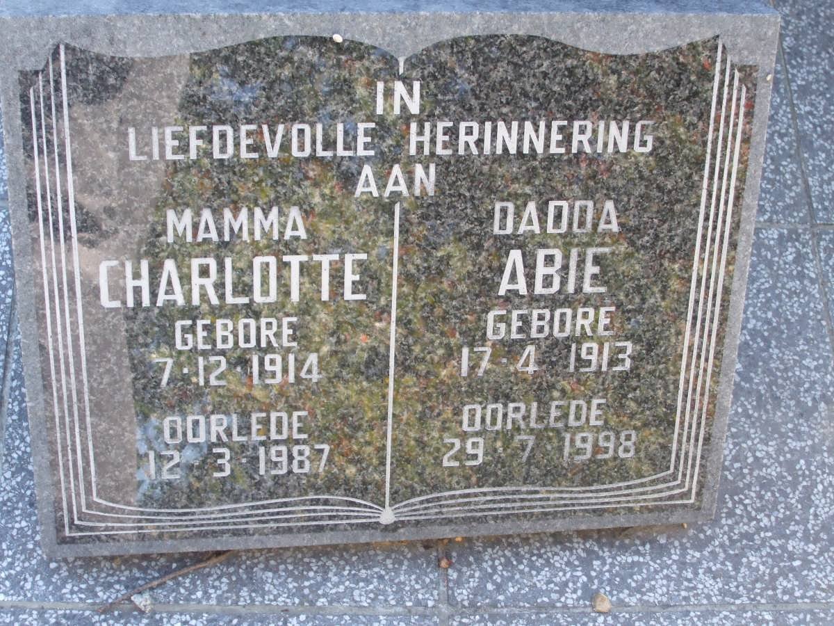 RIETOFF Abie 1913-1998 &amp; Charlotte 1914-1987
