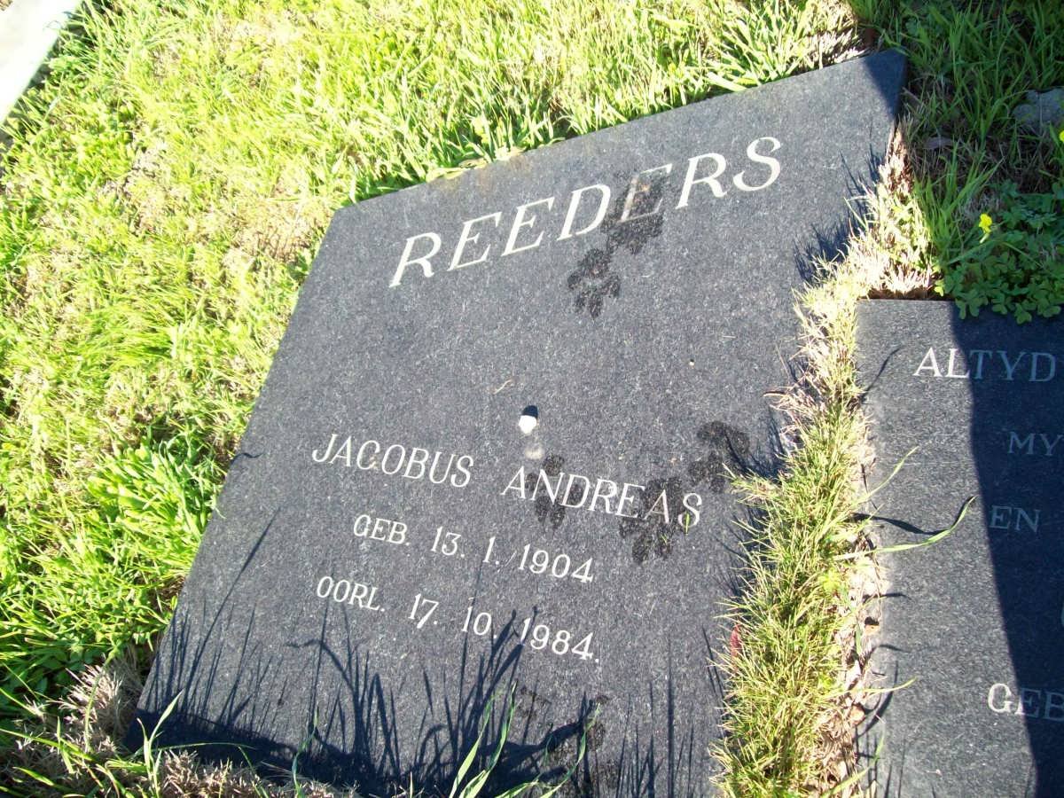 REEDERS Jacobus Andreas 1904-1984 &amp; Christoffelina DU PLESSIS 1912-1973