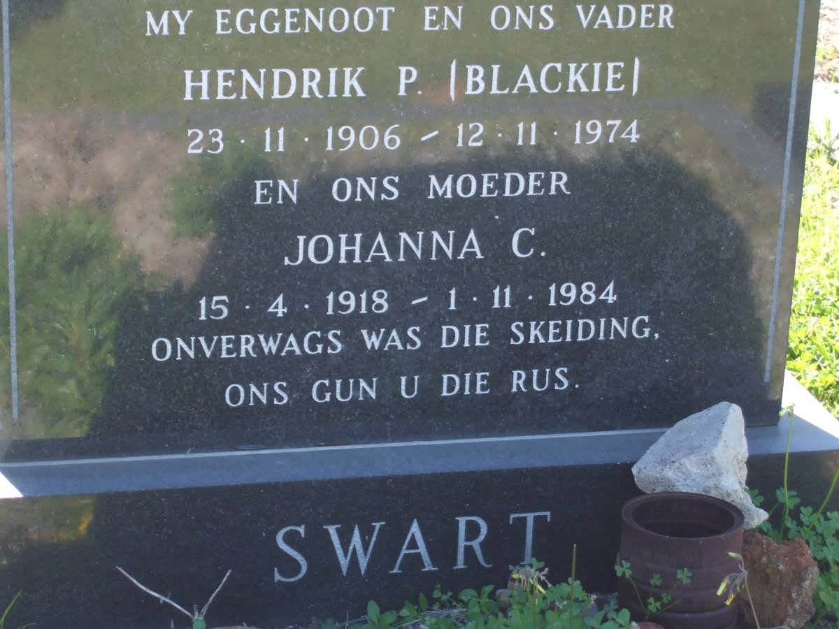 SWART Hendrik P. 1906-1974 &amp; Johanna C. 1918-1984