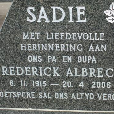 SADIE Frederick Albrecht 1915-2006