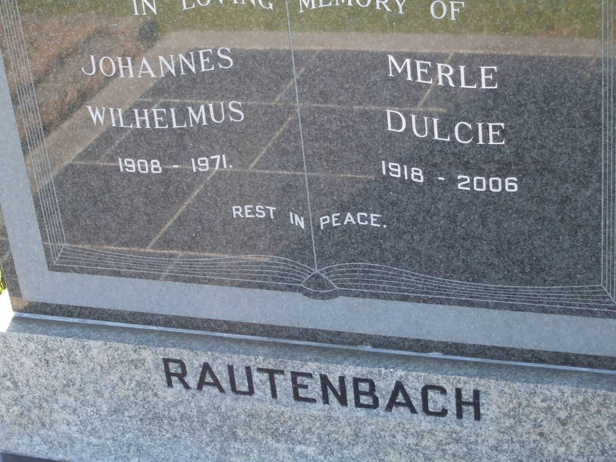 RAUTENBACH Johannes Wilhelmus 1908-1971 &amp; Merle Dulcie 1918-2006