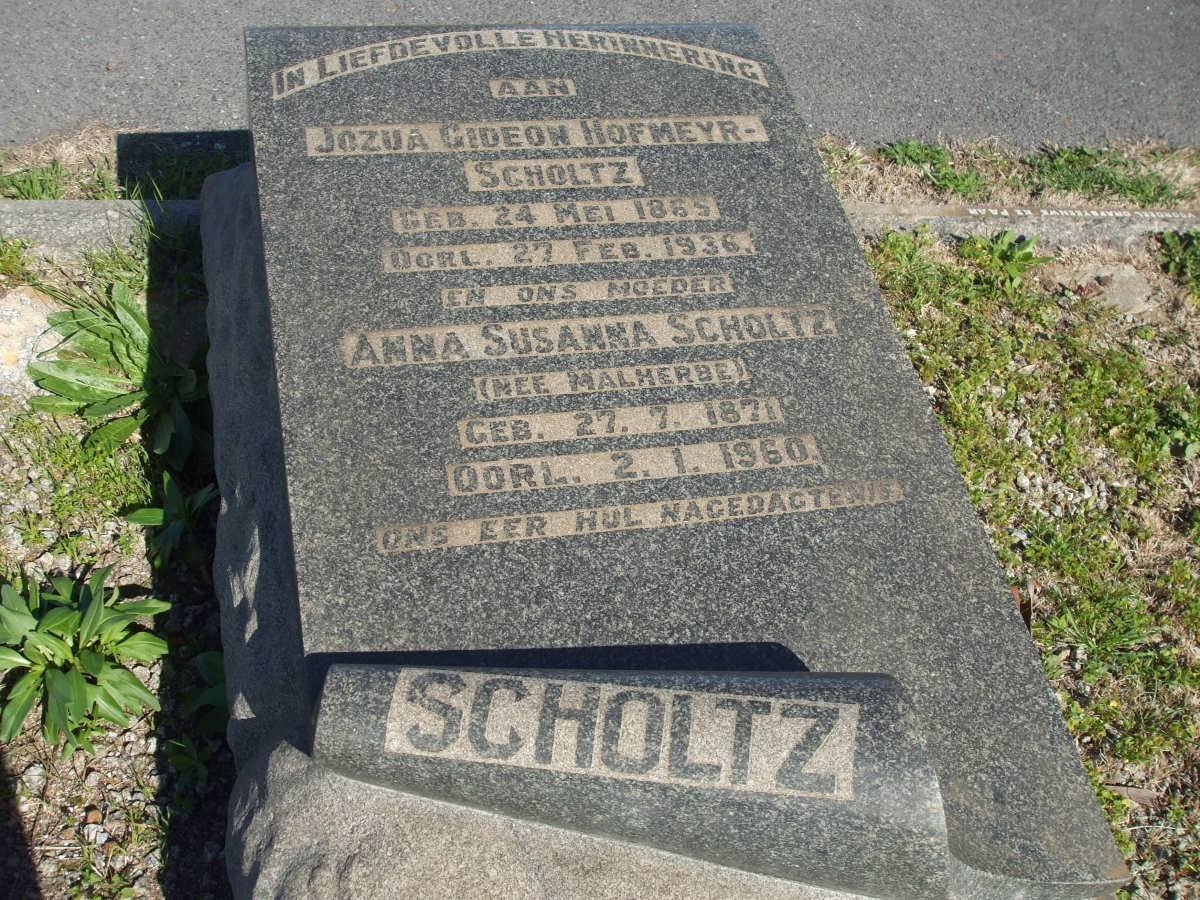 SCHOLTZ Jozua Gideon Hofmeyr 1865-1936 &amp; Anna Susanna MALHERBE 1871-1960