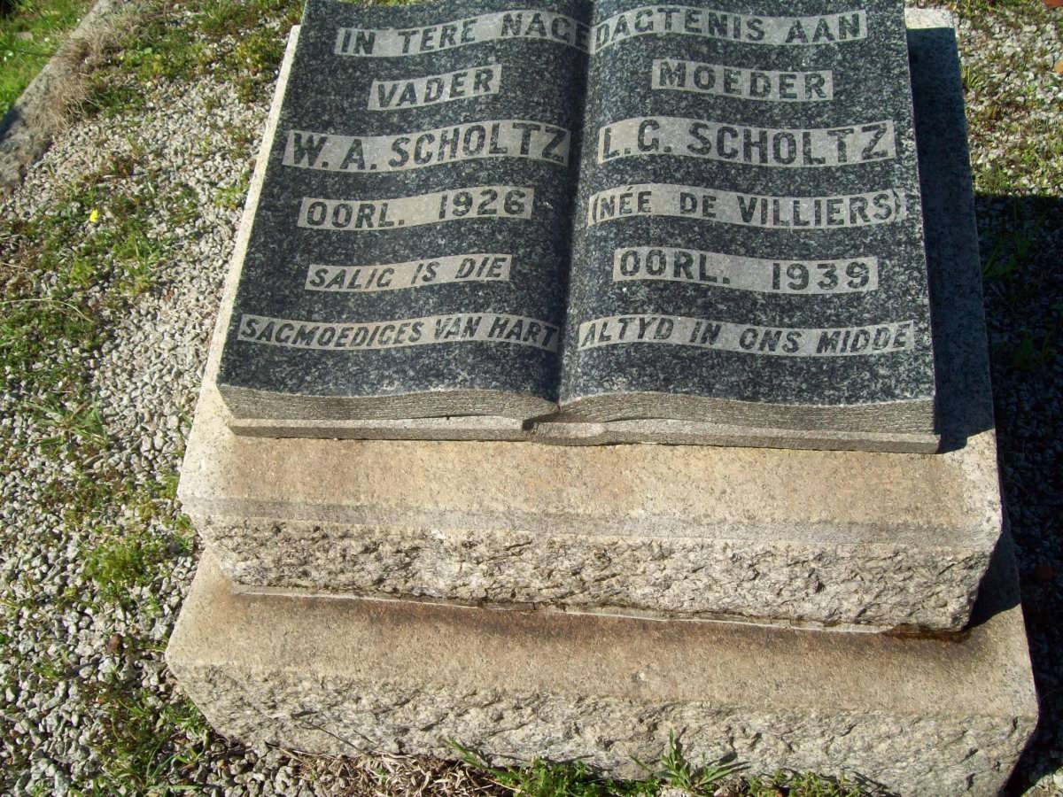 SCHOLTZ W.A. -1926 &amp; L.G. DE VILLIERS -1939