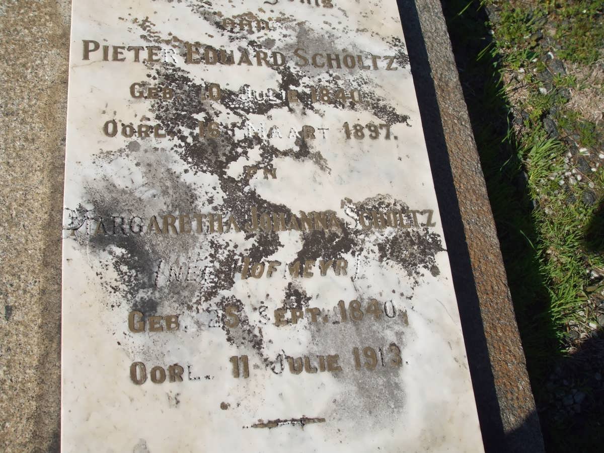 SCHOLTZ Pieter Eduard 1841-1897 &amp; Margaretha Johanna HOFMEYR 1840-1913