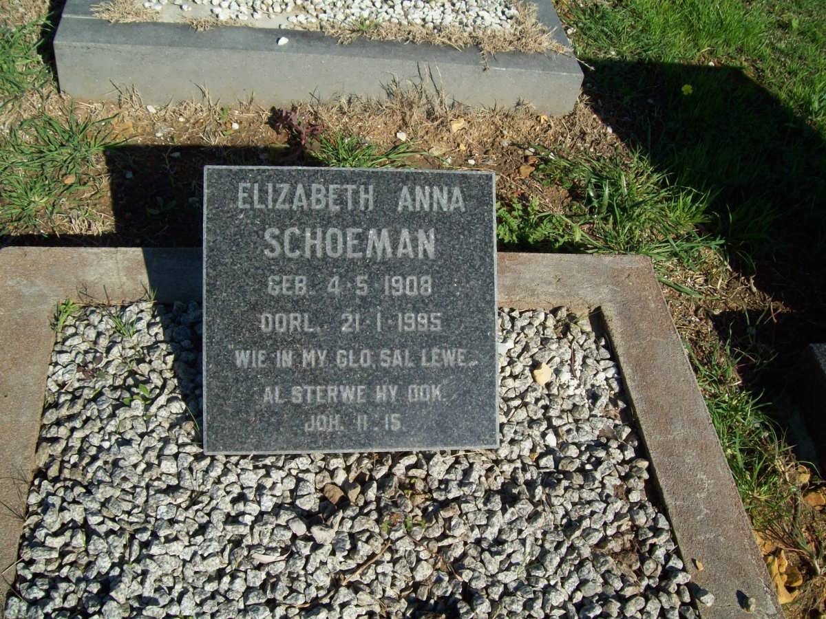 SCHOEMAN Elizabeth Anna 1908-1995
