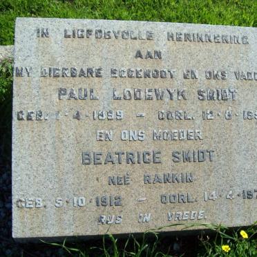 SMIDT Paul Lodewyk 1899-1958 &amp; Beatrice RANKIN 1912-1929