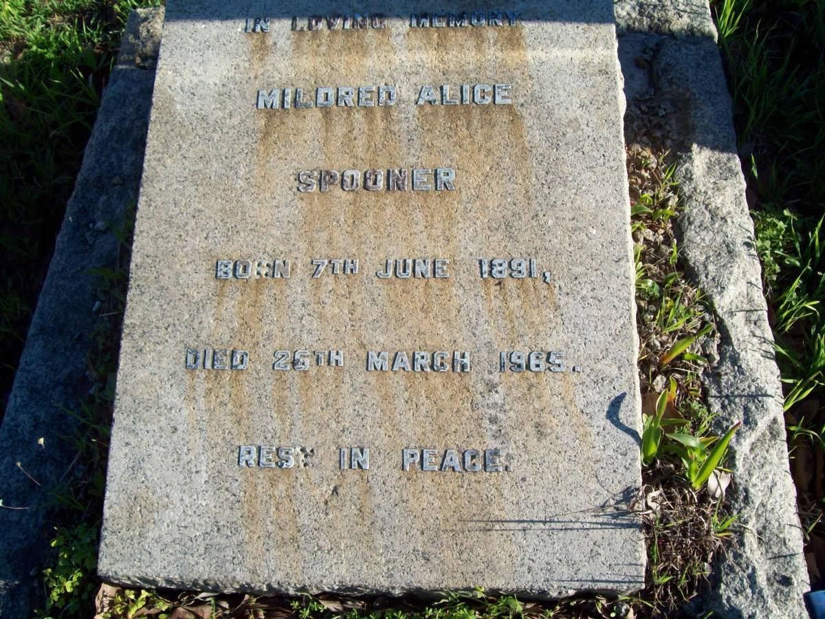 SPOONER Mildred Alice 1891-1965