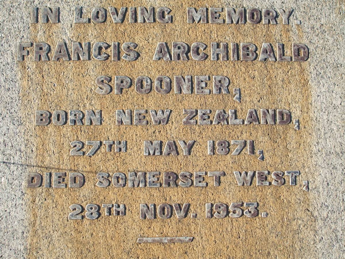 SPOONER Francis Archibald 1871-1953