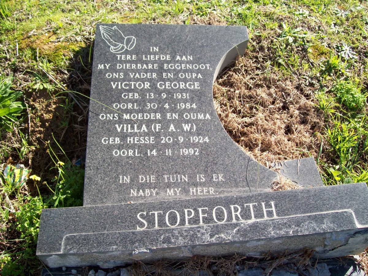 STOPFORTH Victor George 1931-1984 &amp; F.A.W. HESSE 1924-1992
