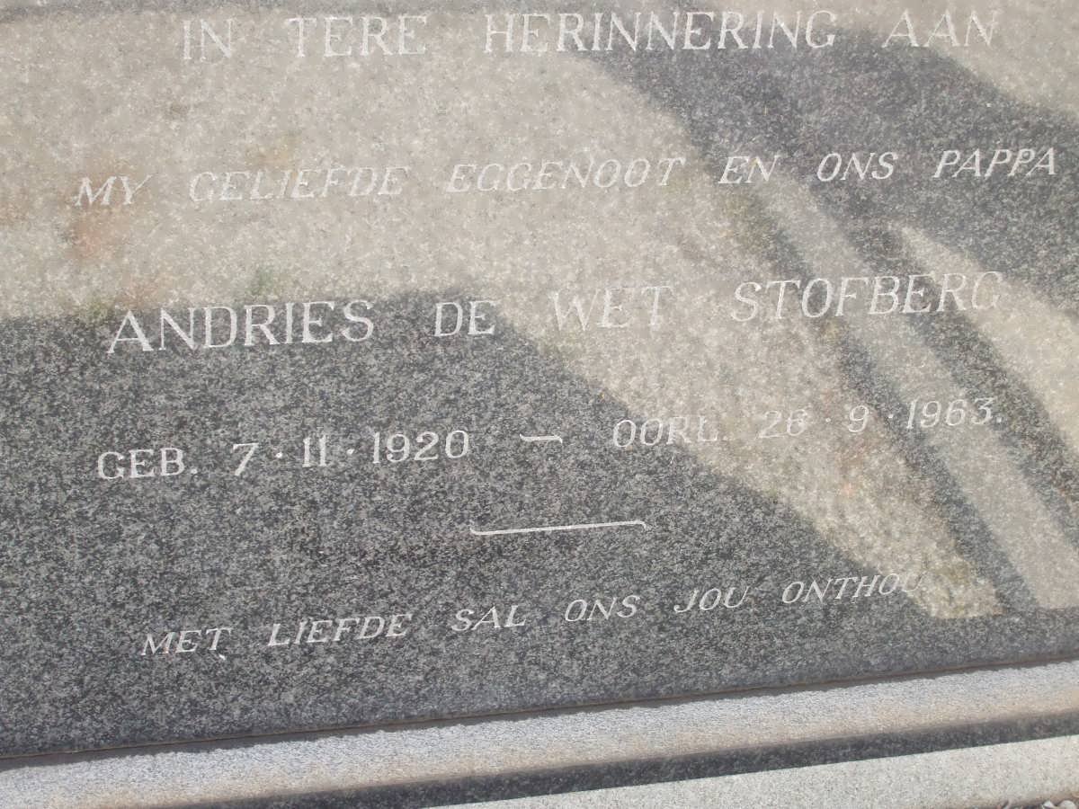 STOFBERG Andries de Wet 1920-1963