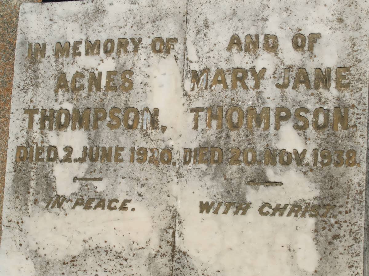 THOMPSON Agnes -1920 :: THOMPSON Mary Jane -1938