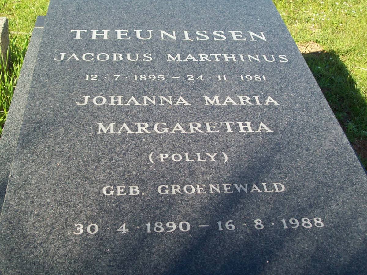 THEUNISSEN Jacobus Marthinus 1895-1981 &amp; Johanna Maria Margaretha GROENEWALD 1890-1988