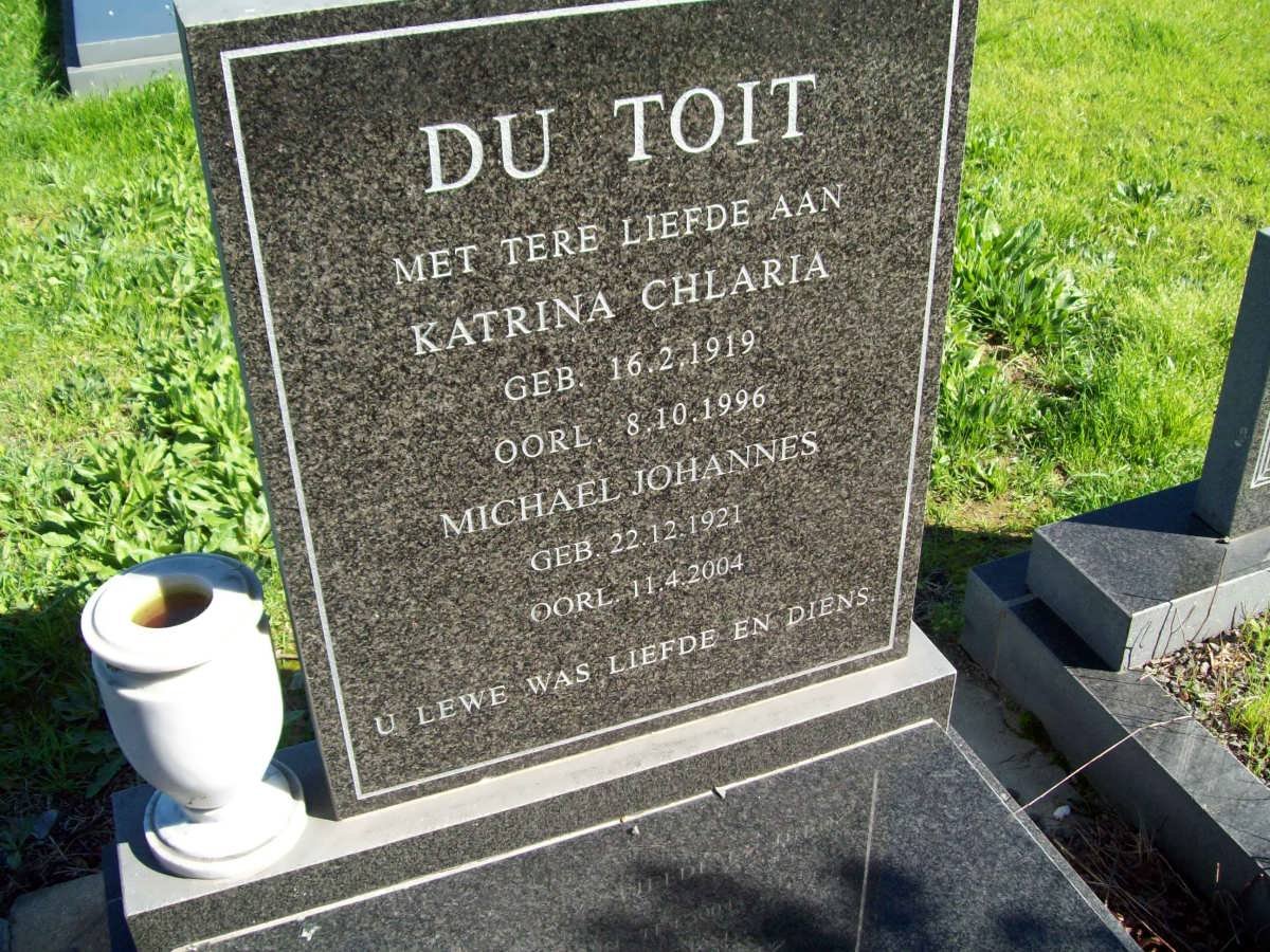 TOIT Michael Johannes, du 1921-2004 &amp; Katrina Chlaria 1919-1996