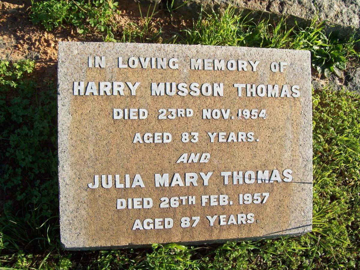 THOMAS Harry Musson -1954 &amp; Julia Mary -1957