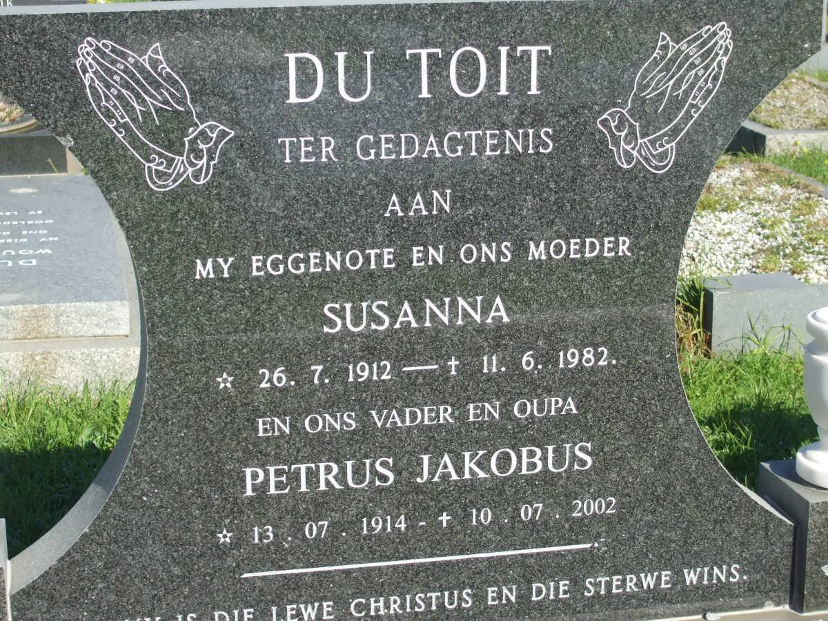 TOIT Petrus Jakobus 1914-2002 &amp; Susanna 1912-1982