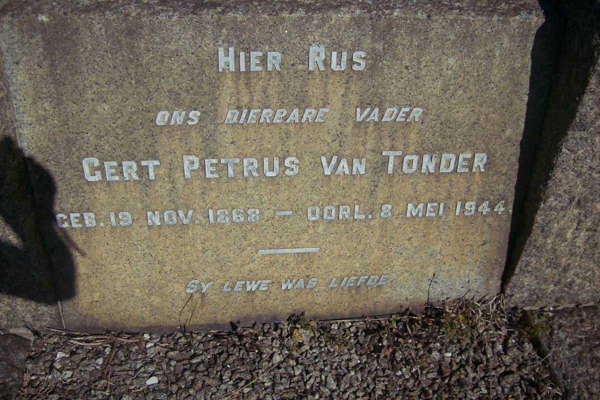 TONDER Gert Petrus, van 1868-1944
