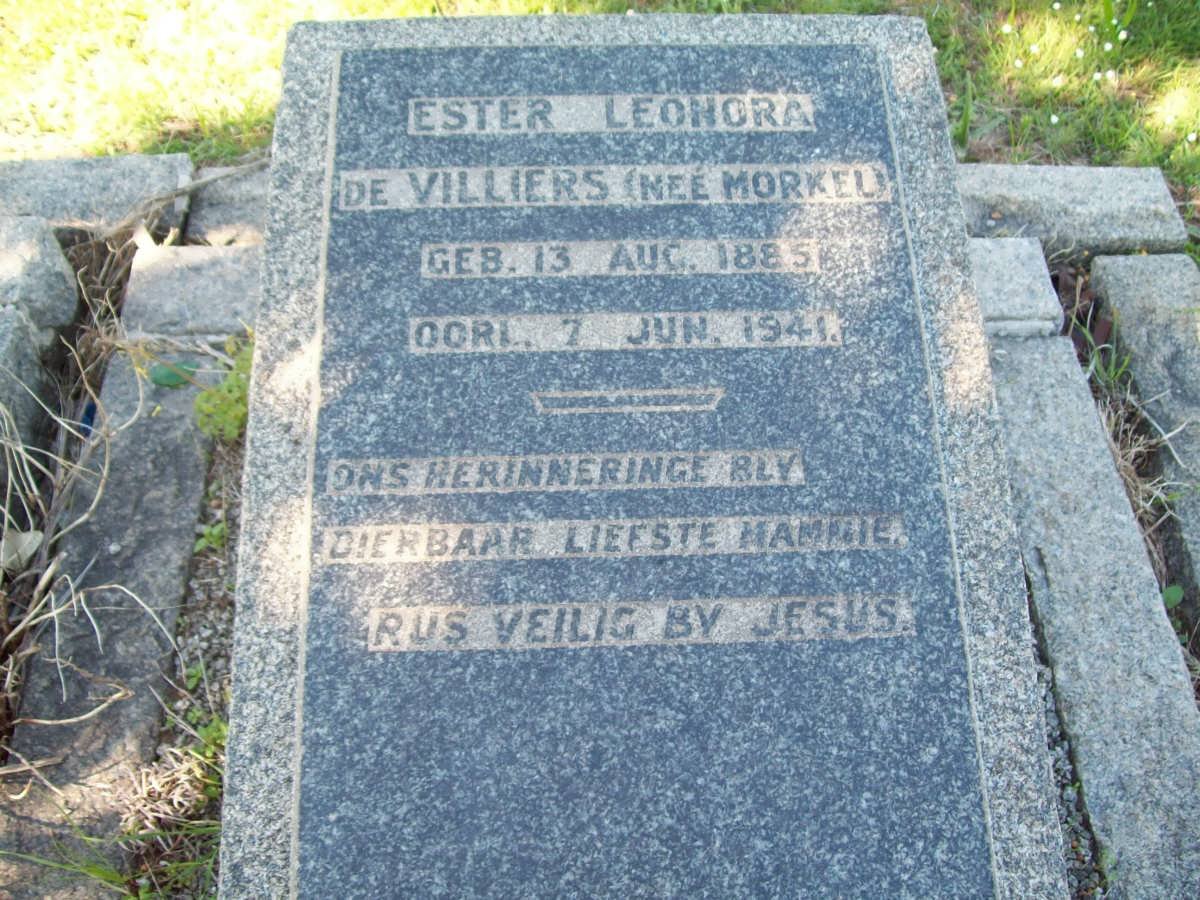 VILLIERS Ester Leonora, de nee MORKEL 1885-1941