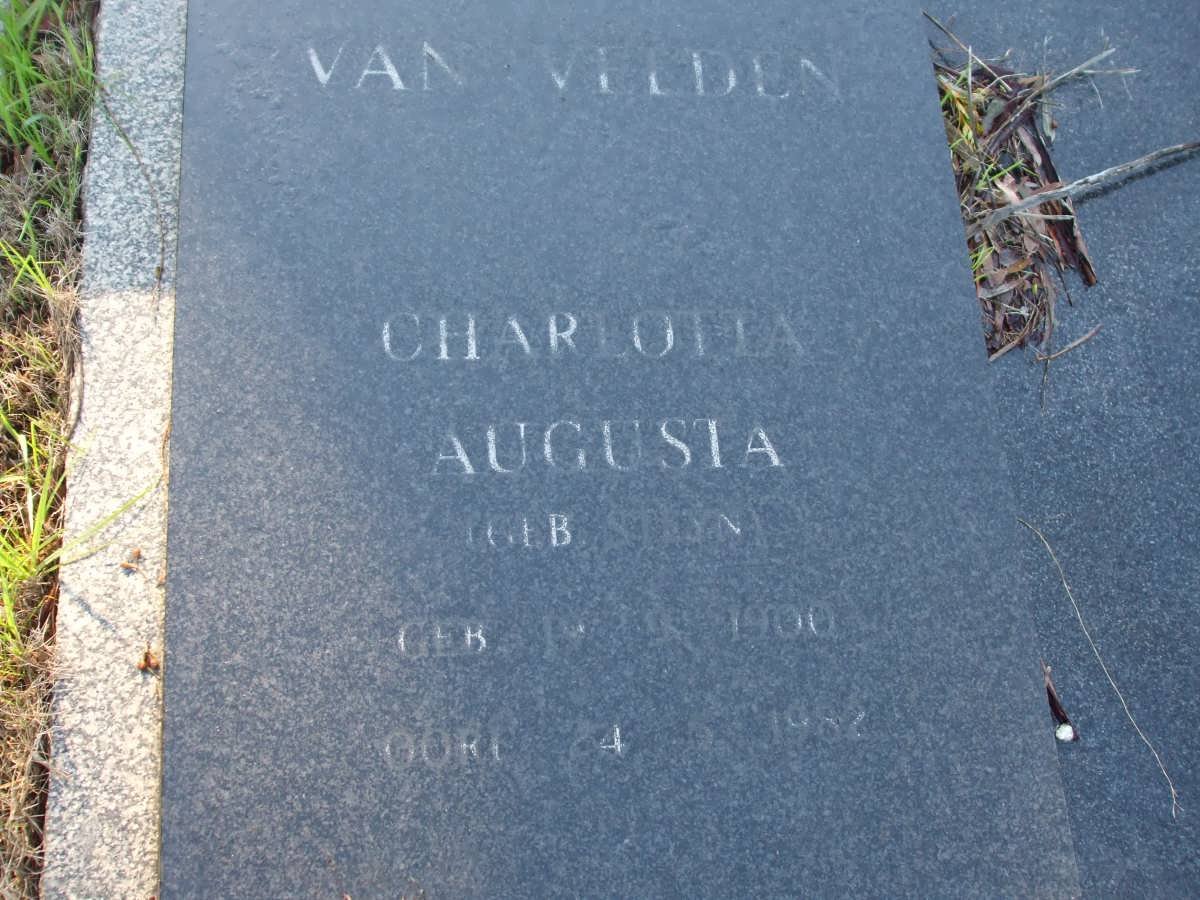 VELDEN Charlotta Augusta, van nee STEYN 1900-1982