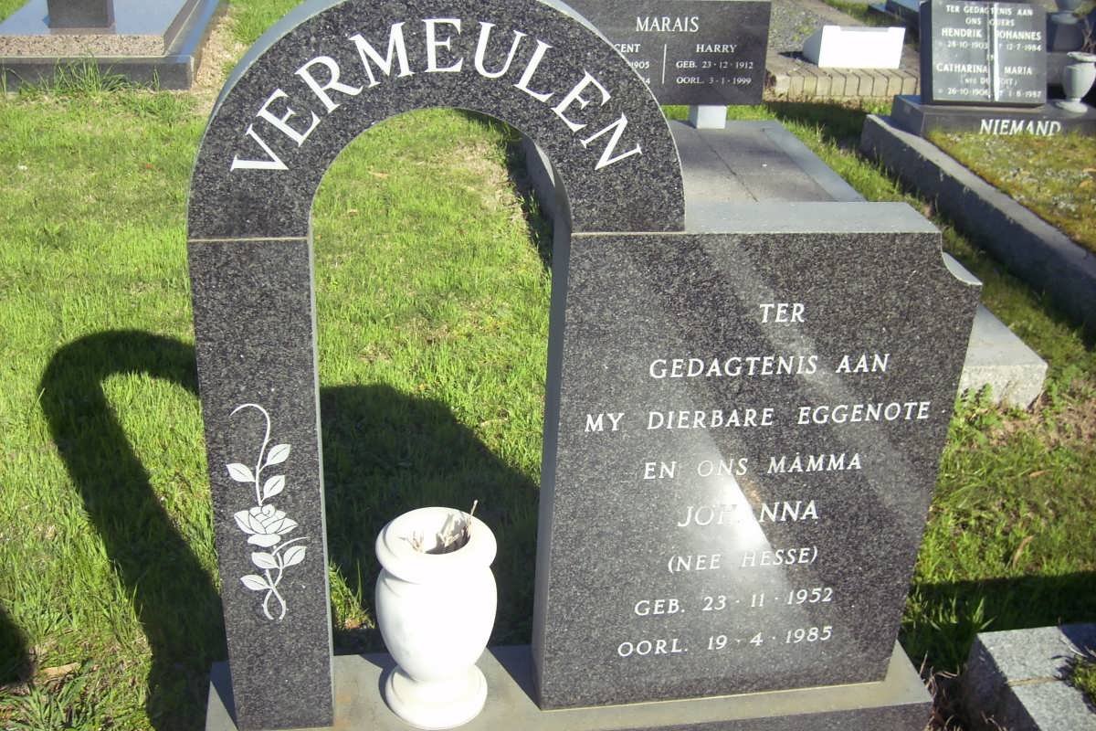 VERMEULEN Johanna nee HESSE 1952-1985