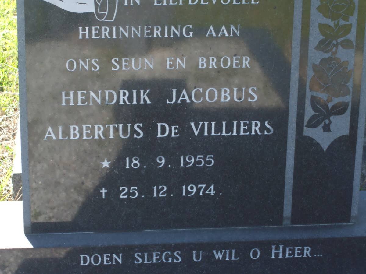 VILLIERS Hendrik Jacobus Albertus, de 1955-1974