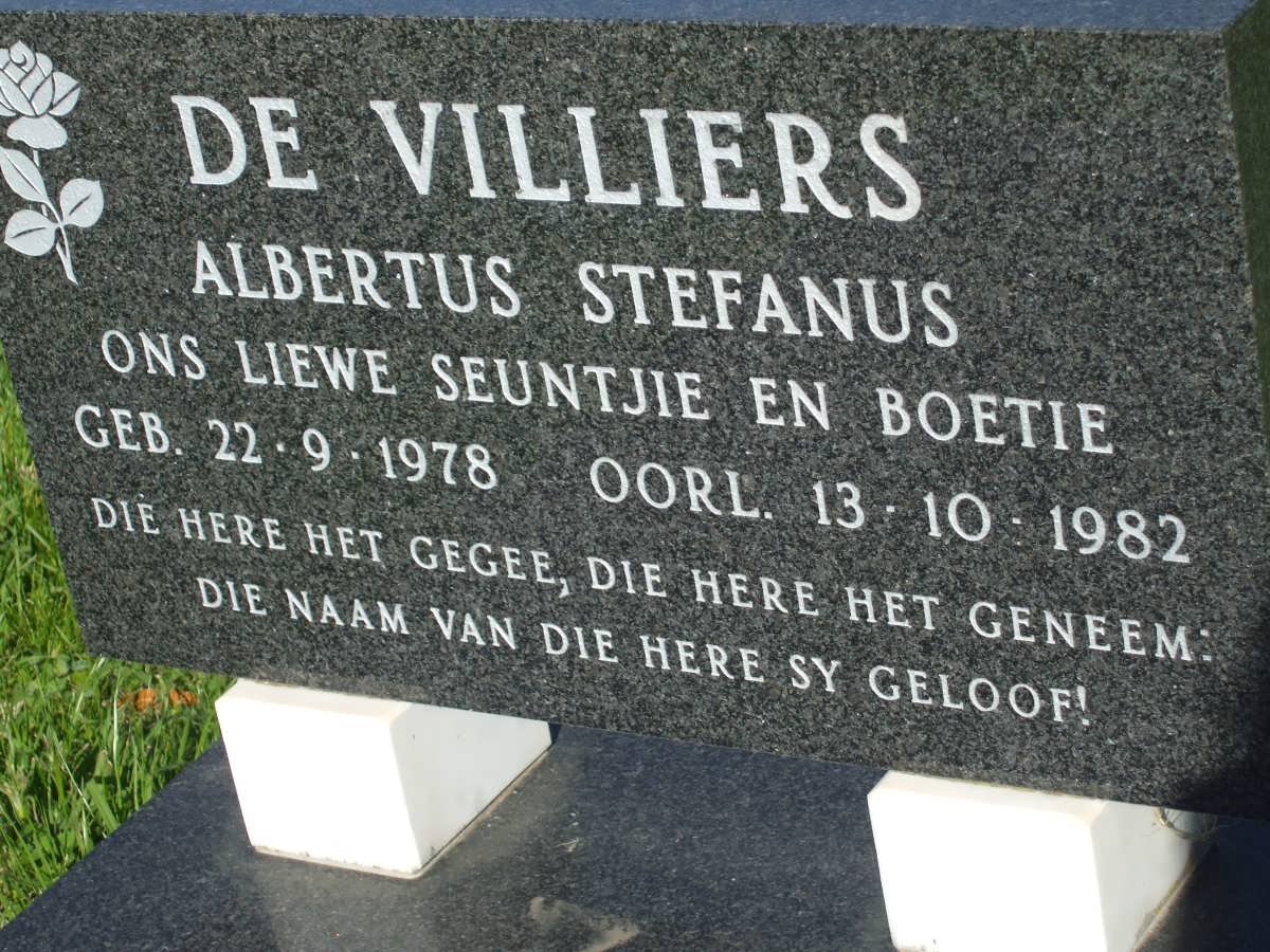 VILLIERS Albertus Stefanus, du 1978-1982