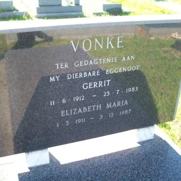 VONKE Gerrit 1912-1983 &amp; Elizabeth Maria 1911-1987