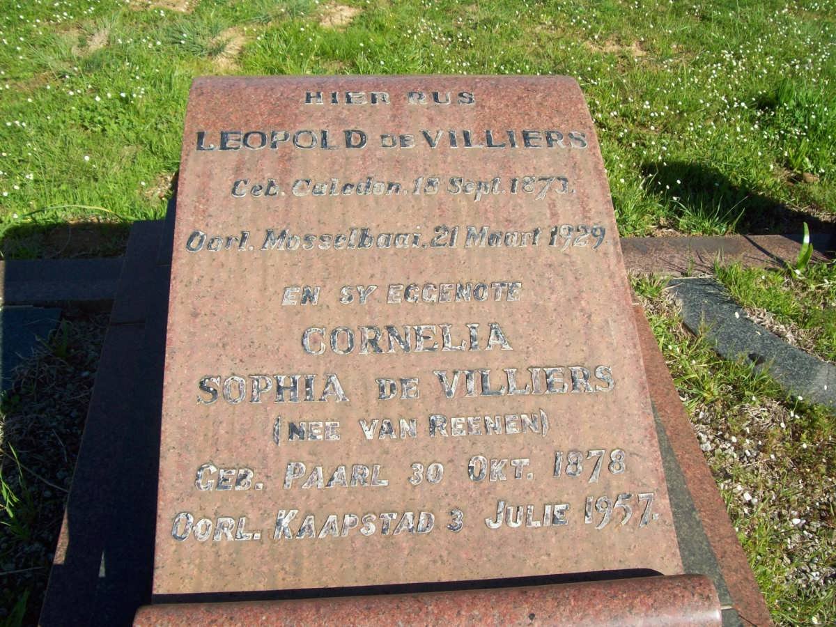 VILLIERS Leopold, de 1877-1929 &amp; Cornelia Sophia VAN REENEN 1878-1957