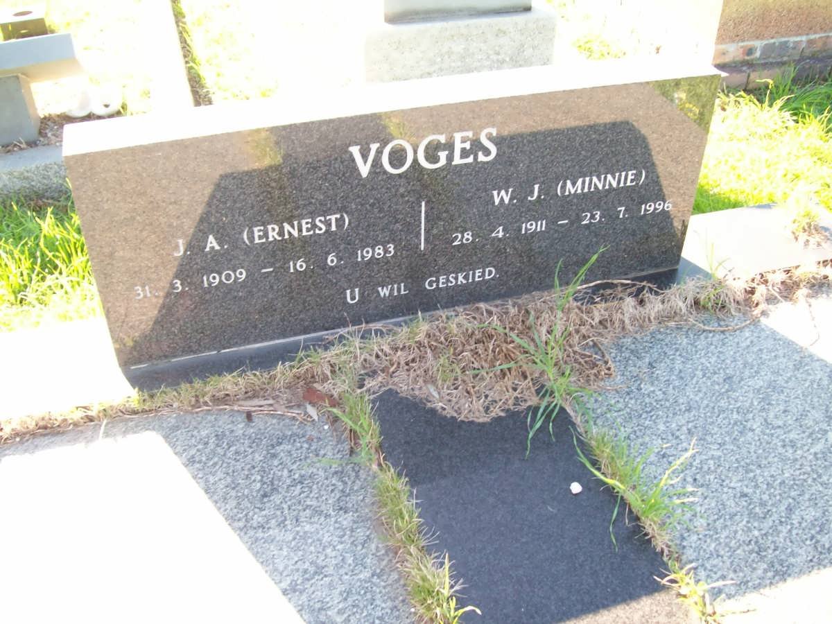 VOGES J.A. 1909-1987 &amp; W.J. 1911-1996