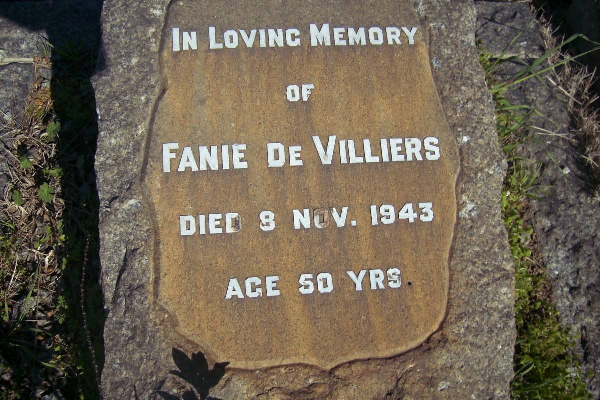 VILLIERS Fanie, de -1943
