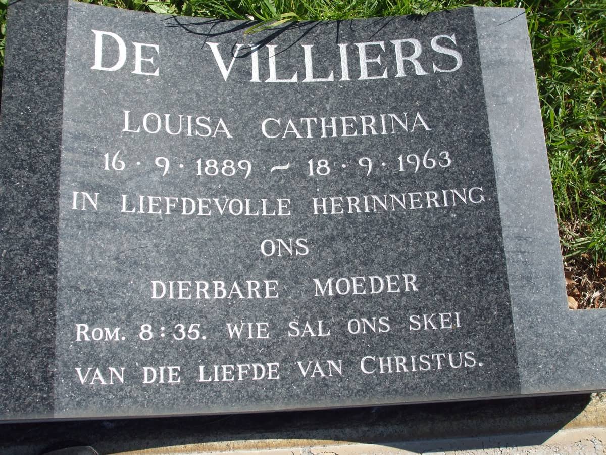 VILLIERS Louisa Catherina, de 1889-1963