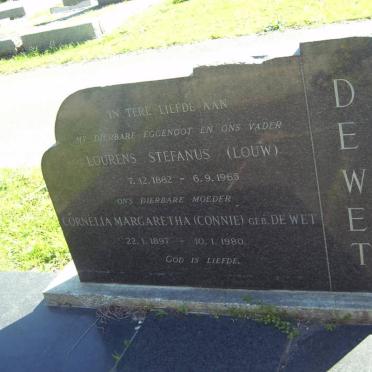 WET Lourens Stefanus, de 1882-1965 &amp; Cornelia Margaretha DE WET 1897-1980