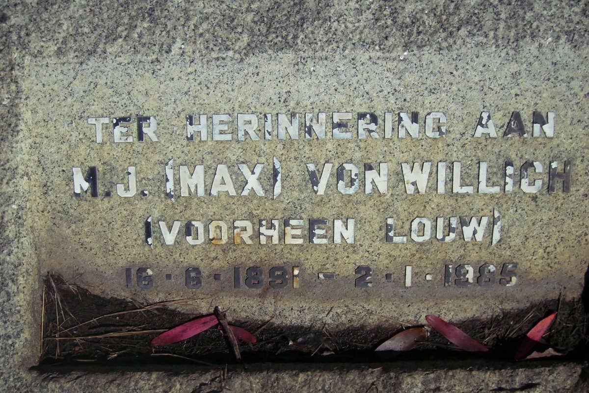 WILLICH M.J., von voorheen LOUW 1891-1985