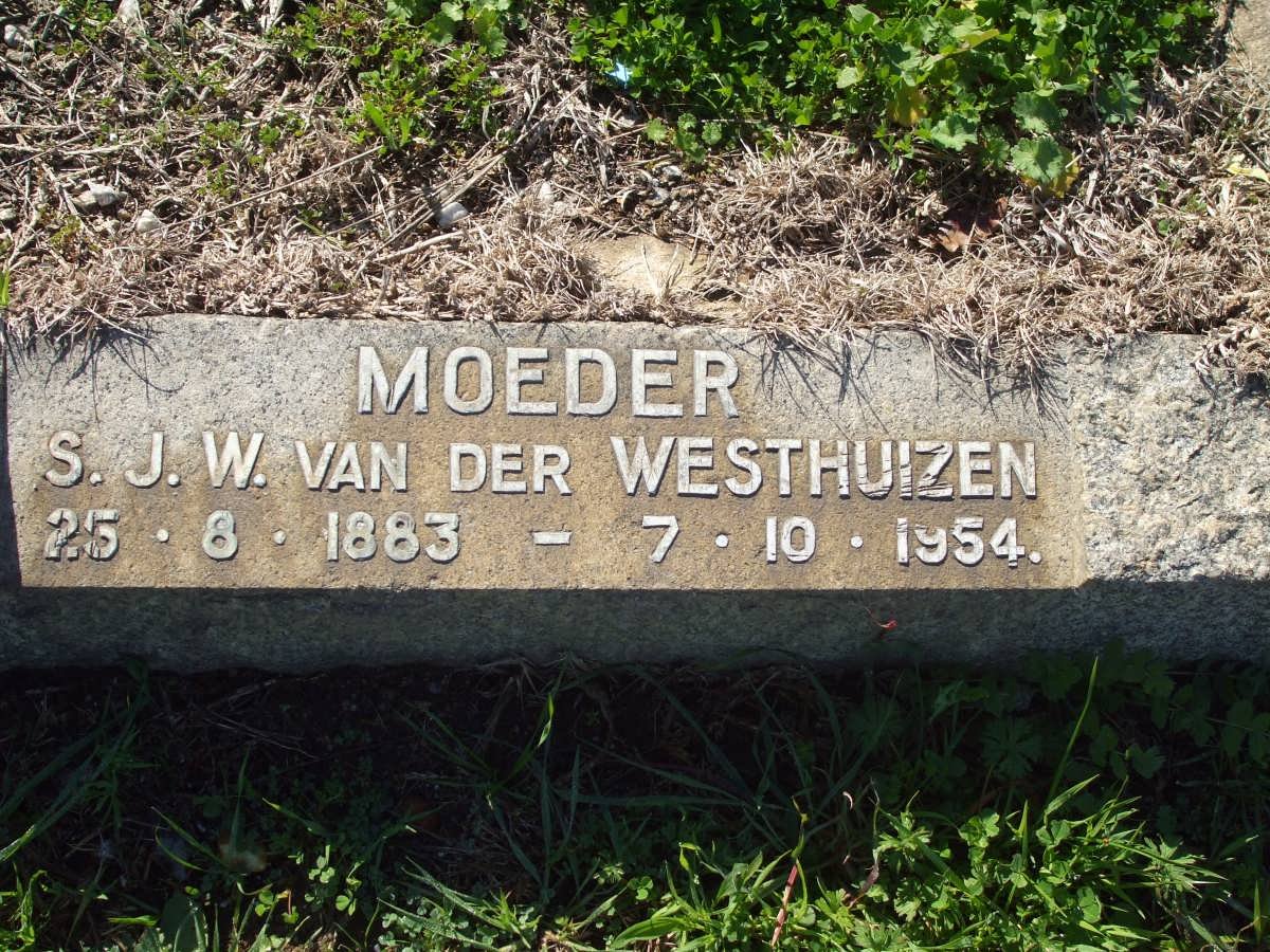 WESTHUIZEN S.J.W., van der 1883-1954