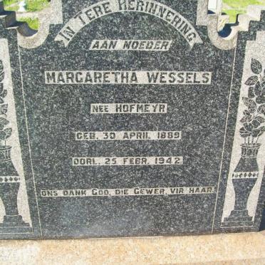 WESSELS Margaretha nee HOFMEYR 1889-1942