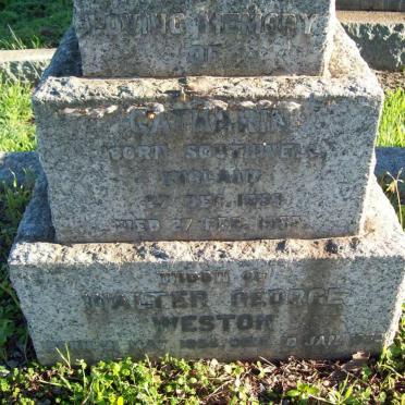 WESTON Walter George 18?-1932 &amp; Catharine 1895-1957
