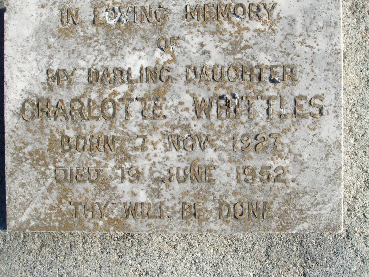 WHITTLES Charlotte 1927-1952