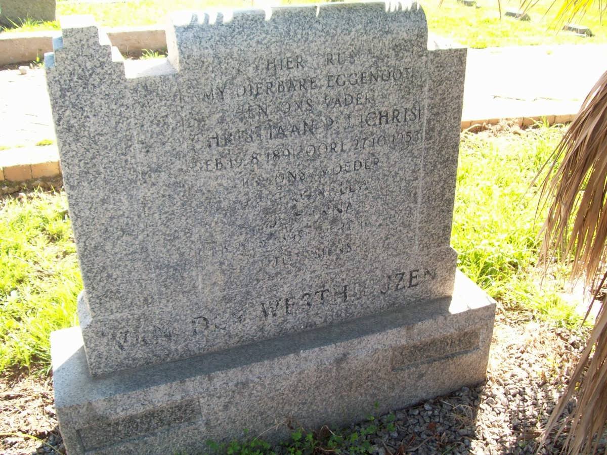 WESTHUIZEN Christiaan, van der 1891-1953 &amp; Johanna 1899-??