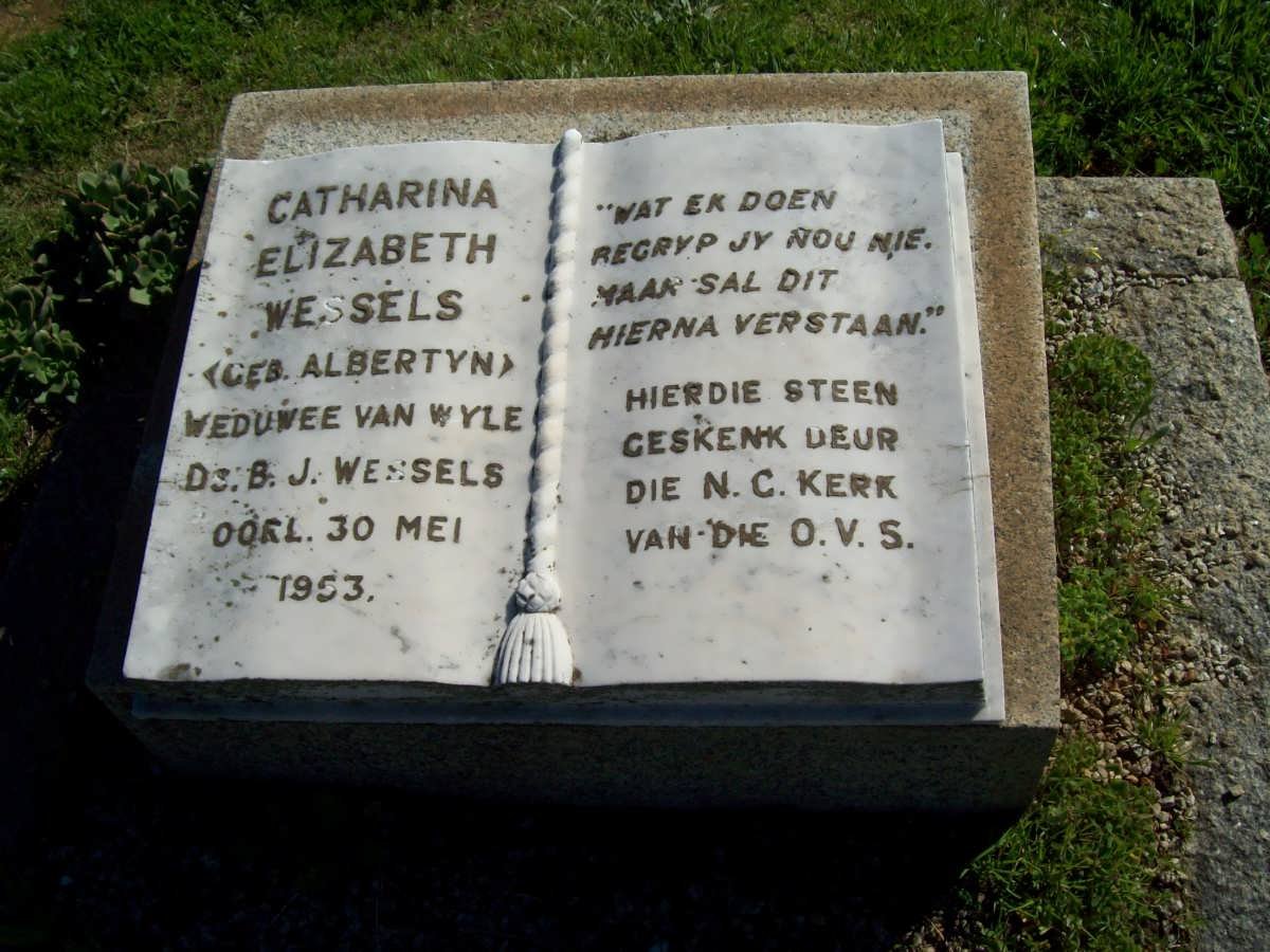 WESSELS Catharina Elizabeth nee ALBERTYN -1953
