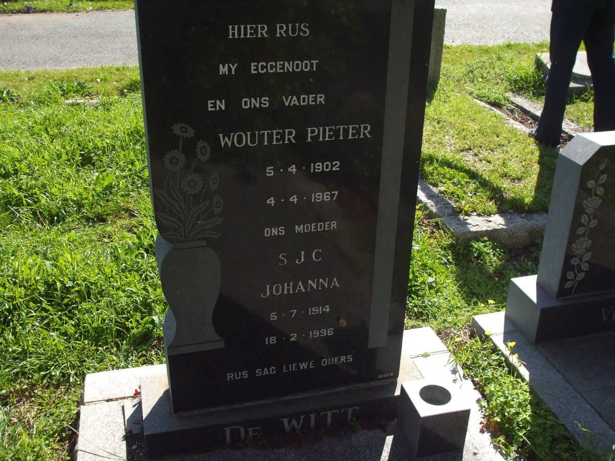 WITT Wouter Pieter, de 1902-1967 &amp; S.J.C. 1914-1996
