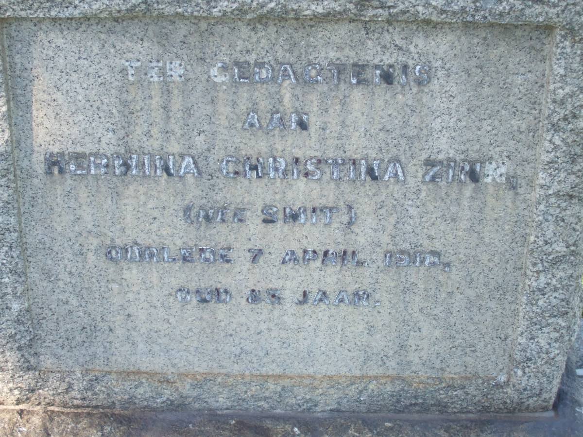 ZINN Hermina Christina nee SMIT -1910