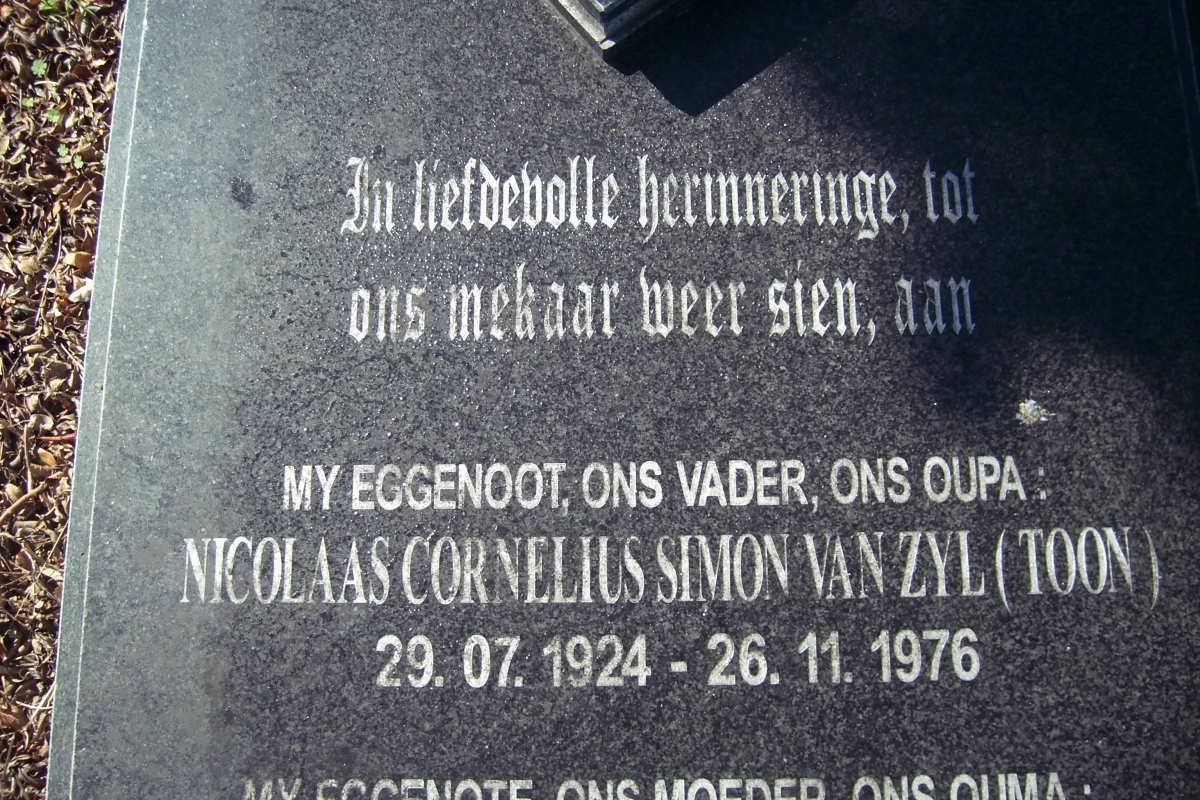 ZYL Nicolaas Cornelius Simon, van 1924-1976